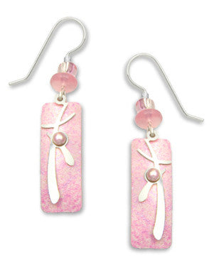 Adajio By Sienna Sky Pink Silver Tone Column Overlay Earrings 7234