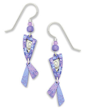 Adajio By Sienna Sky Purple Spiral Dangling Earrings 7336