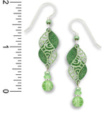 Green Double Helix Filigree Drop Earring with Bead Made in the USA by Sienna Sky