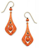 Pink Orange Red Open Necktie Beaded Earrings Made in USA by Adajio Sienna Sky 7433