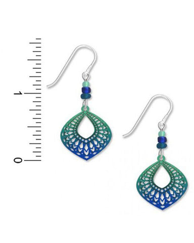 Adajio By Sienna Sky Cobalt & Teal 'Moroccan" Teardrop Filigree Drop Dangle Earrings 7459