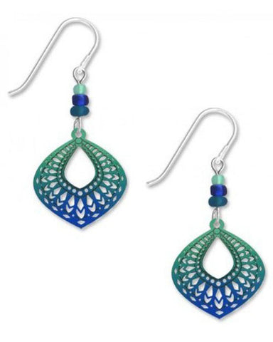 Adajio By Sienna Sky Cobalt & Teal 'Moroccan" Teardrop Filigree Drop Dangle Earrings 7459