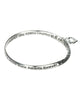 Silver-tone Mothers Love Twist Engraved Bangle Bracelet with Heart Charm by Jewelry Nexus