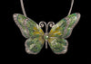 Butterfly Pendant Necklace with Enamel Inlay and Matching Earrings Set by Jewelry Nexus