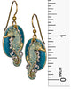 Layered Seahorse & Decorative Filigree Petal Over Oval Disc Earrings by Silver Forest