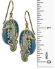 Layered Seahorse & Decorative Filigree Petal Over Oval Disc Earrings by Silver Forest