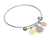 Don't Look Back That's Not Where You're Going Inspirational Adjustable Charm Antique Brushed Bangle