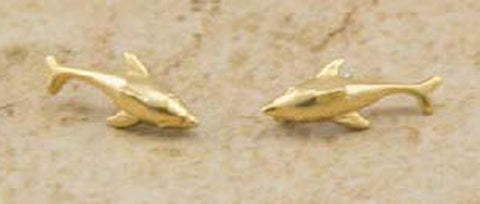 Dolphin Dainty Matte Finish Stud Earrings by Jewelry Nexus