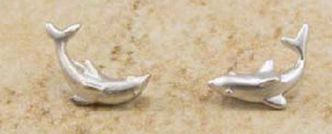 Dolphin Dainty Matte Finish Stud Earrings by Jewelry Nexus