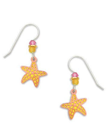 Pink Brown Starfish Earrings, Handmade in the USA by Sienna Sky 958 2