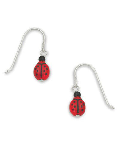 Lady Bug Red Drop Earrings, Handmade in the USA by Sienna Sky 815