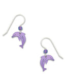 Purple Dolphin Drop Earrings Made in the USA by Sienna Sky 702 2