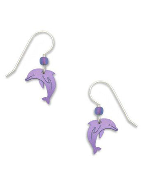 Purple Dolphin Drop Earrings Made in the USA by Sienna Sky 702 2