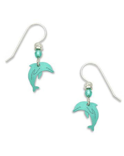 Green Dolphin Earrings Made in the USA by Sienna Sky 702 3