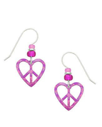 Love Peace Pink Earrings, Handmade in the USA by Sienna Sky 1524