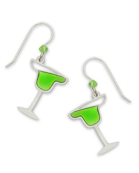 Sienna Sky Green Margarita Glass Drop Earrings 1227