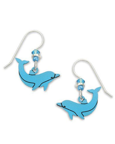 Blue Dolphin Earrings Made in the USA by Sienna Sky 1395
