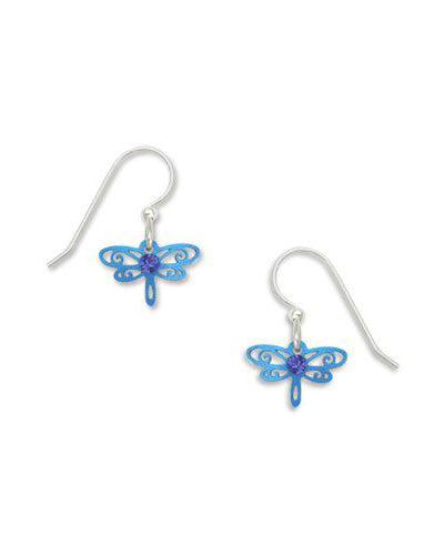 Dragonfly Drop Earrings Blue Laser Cut by Sienna Sky 740 1