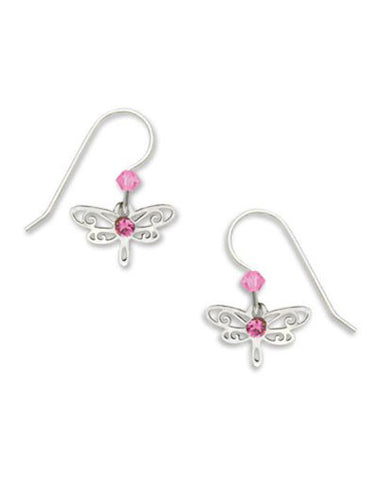 Dragonfly Pink Laser Cut Drop Earring by Sienna Sky 716 2
