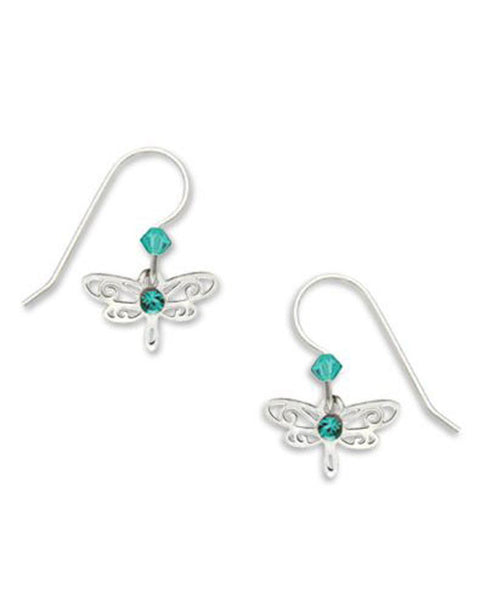 Dragonfly Earrings Silver-tone Blue Laser Cut Drop by Sienna Sky 716 1