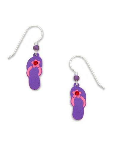 Purple Flip flop Earrings, Handmade in the USA by Sienna Sky 1034 3