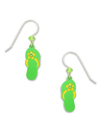 Green Flip flop Earrings, Handmade in the USA by Sienna Sky 971 3