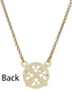 Gold-Tone Filigree Small Circular Lace Crystal Pendant Chain Necklace by Jewelry Nexus