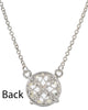 Gold-Tone Filigree Small Circular Lace Crystal Pendant Chain Necklace by Jewelry Nexus