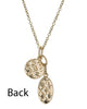 Gold-Tone Horseshoe Filigree Small White Circular & Black Oval Enamel Pendant Charm Necklace