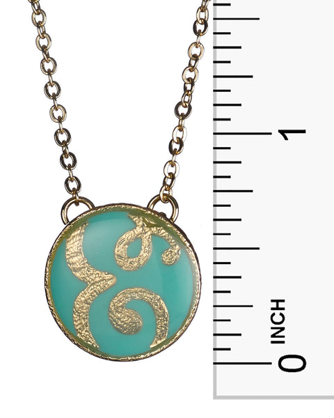 Monogram  16" Blue Gold-tone Chain Necklace with 3" Extender by Jewelry Nexus