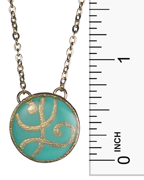 Monogram  16" Blue Gold-tone Chain Necklace with 3" Extender by Jewelry Nexus