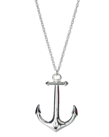 Gold-Tone Long Dangling Anchor Pendant Necklace by Jewelry Nexus