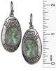 Etched Abalone Shell Squaring Swirl Pattern Dangle Earrings on a French Wire by Jewelry Nexus