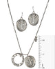 Hammered Blessed Ring & Cross with Rhinestone Necklace & Earrings Set by Jewelry Nexus