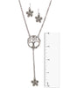 Polished Encircled Tree of Life Necklace & Matching Earring Set - Jewelry Nexus