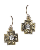 Hammered Circular Medallion God Made You Special Rhinestone Necklace & Earring Set by Jewelry Nexus