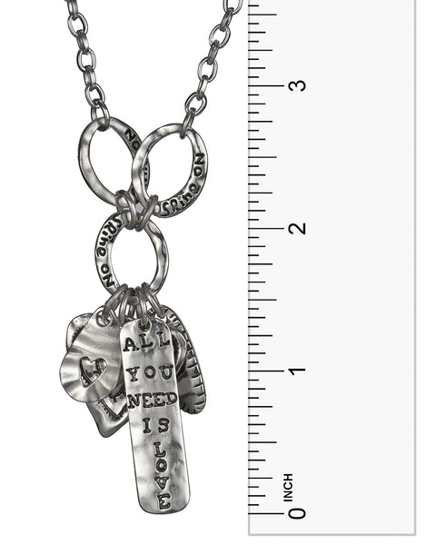 Heart Charm Pendant Necklace All You Need Is Love Necklace & Earring Set by Jewelry Nexus