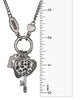 Love Adore Treasure Lock Key Heart Filigree Charm Chain Necklace & Earring Set