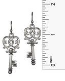 Love Adore Treasure Lock Key Heart Filigree Charm Chain Necklace & Earring Set