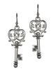 Love Adore Treasure Lock Key Heart Filigree Charm Chain Necklace & Earring Set