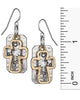 Hammered Hollow Cut Cross Love is My Religion Earrings by Jewelry Nexus