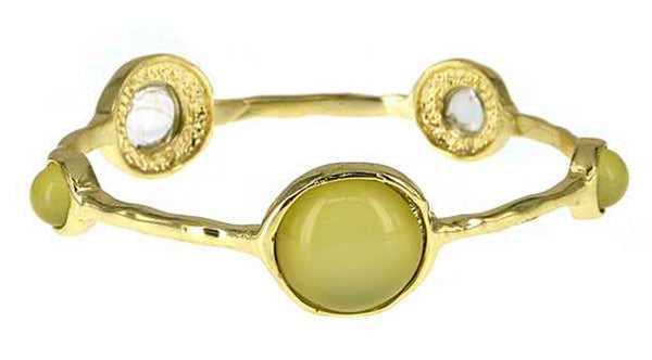 Designer Gold-tone Bangle Bracelet by Jewelry Nexus