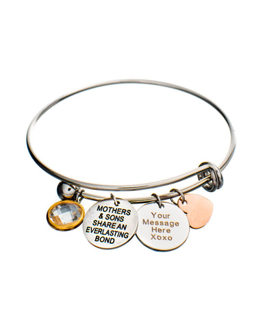 Mothers & Sons Share an Everlasting Bond Heart Charm Bracelet