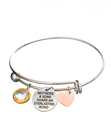 Mothers & Sons Share an Everlasting Bond Heart Charm Bracelet