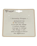 Serenity Prayer Cross & Angel Charm Silver-tone Stretch Bracelet  