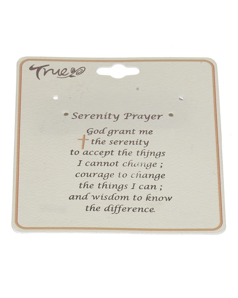 Serenity Prayer Cross & Angel Charm Two-tone Stretch Bracelet  " God Grant me the .…"- Jewelry Nexus