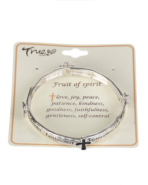 Fruit of Spirit Inspirational Religious Stretch Bracelet "Love joy Peace Patience."