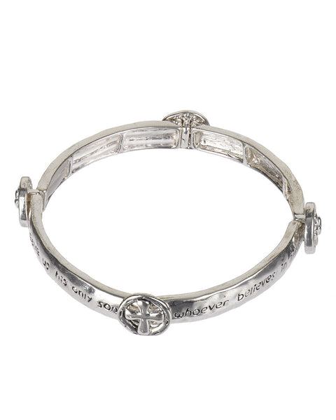 "God So Loved The World That…" John 3:16 Inspirational Religious Engraved Bracelet  - Jewelry Nexus