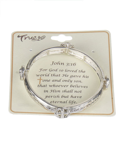 "God So Loved The World That…" John 3:16 Inspirational Religious Engraved Bracelet  - Jewelry Nexus