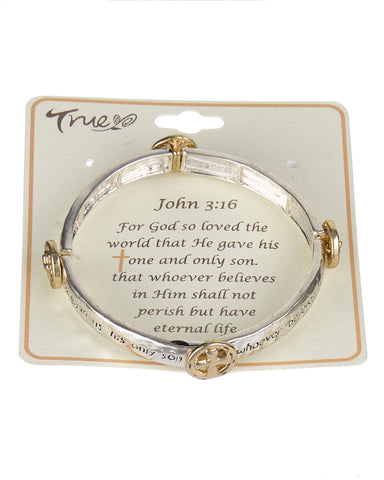"God So Loved The World That?" John 3:16 Inspirational Religious Engraved Bracelet  - Jewelry Nexus